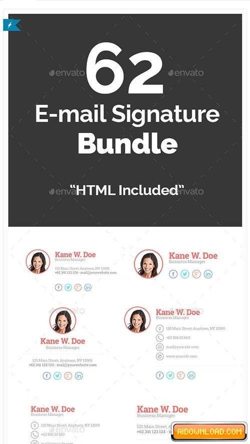 62 Email Signature Bundle Free Download Graphic