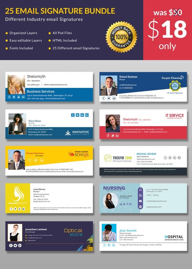 64 Email Signature Designs Download Edit Easily Work Ideas