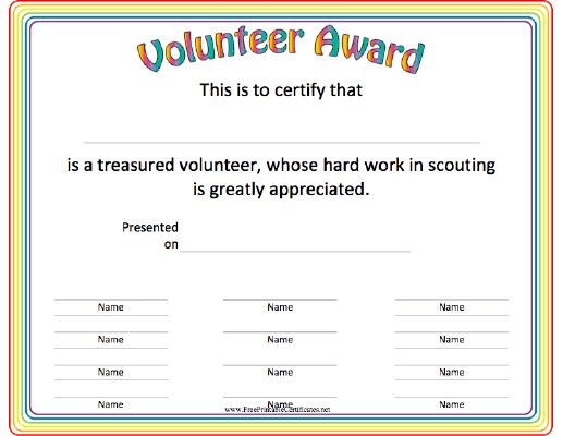69 Best Volunteers And Leaders Images On Pinterest Girl Scout Boy Eagle Certificate