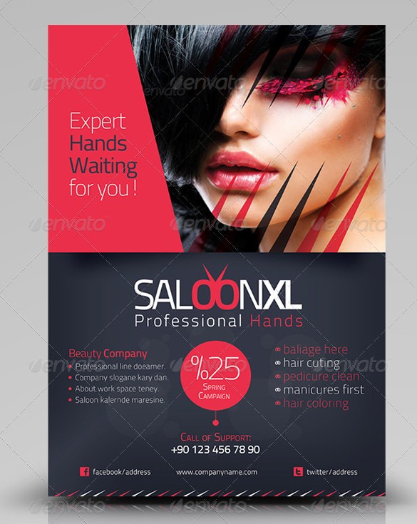 71 Beauty Salon Flyer Templates Free PSD EPS AI Illustrator Hair Brochure