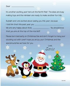 739 Best Santa Letters Images On Pinterest Father Christmas Free Personalized Printable From Claus