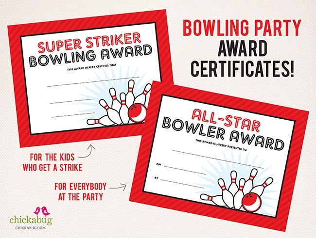 75 Page Bowling Party Printables Kit Pinterest Award Ideas