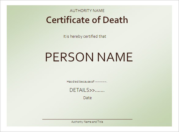8 Death Certificate Templates PSD AI Illustrator Word Free Template