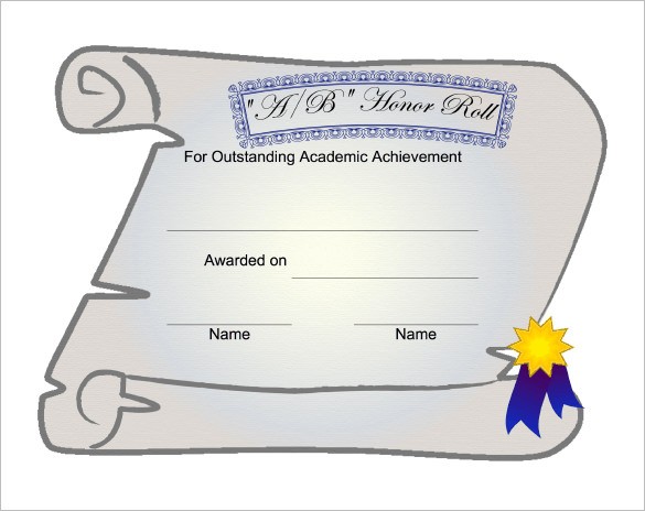 8 Printable Honor Roll Certificate Templates Samples DOC PDF Principal S List Template