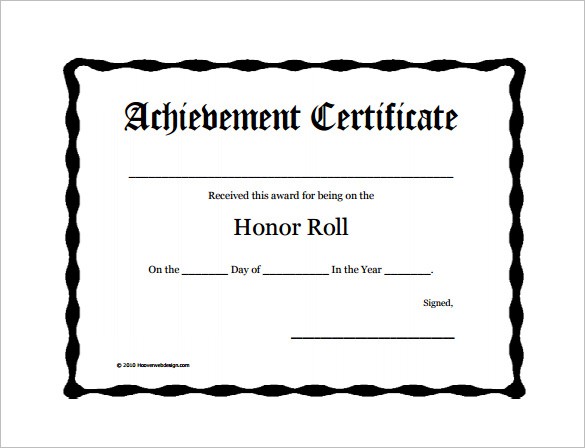 8 Printable Honor Roll Certificate Templates Samples DOC PDF Template