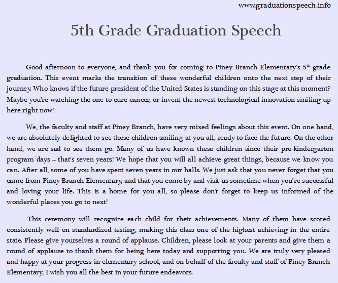 8th Grade Graduation Speech Writing Tips 6th Promotion Ideas