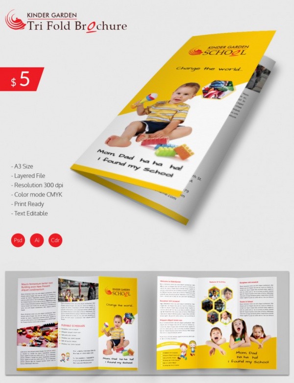 9 Preschool Brochures Sample Templates Brochure Ideas