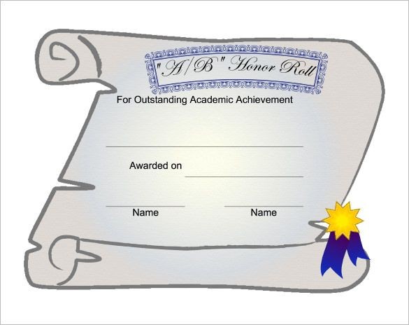 9 Printable Honor Roll Certificate Templates Free Word PDF Template