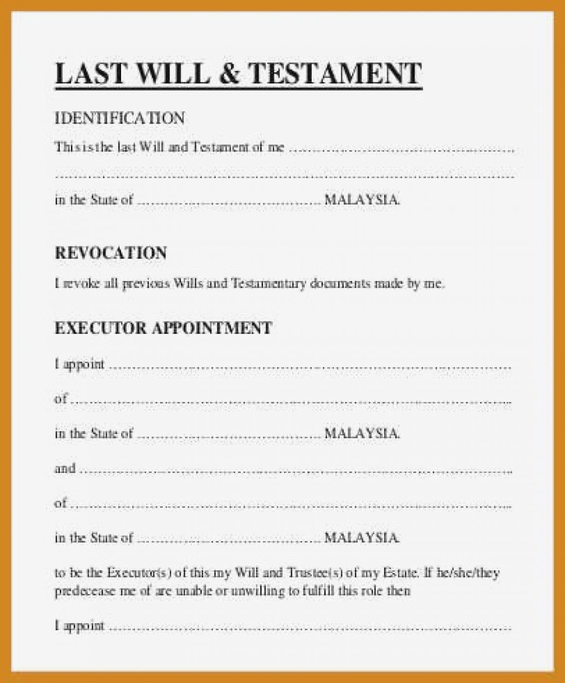 9 Simple Will Forms Sample Templates LAST WILL TESTAMENT Legal Form
