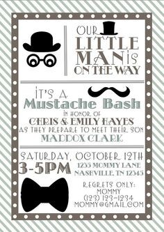 943 Best Baby Shower Invites Images On Pinterest In 2018 Free Mustache Invitation