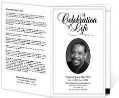 A Free To Download Funeral Program Template Microsoft Word In Doc Celebration Of