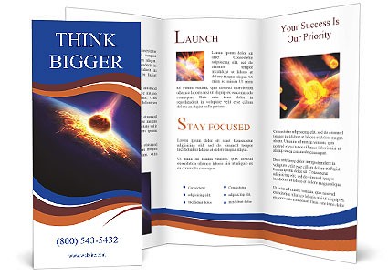 A Giant Asteroid Crashed Into The Planet Brochure Template Design Templates