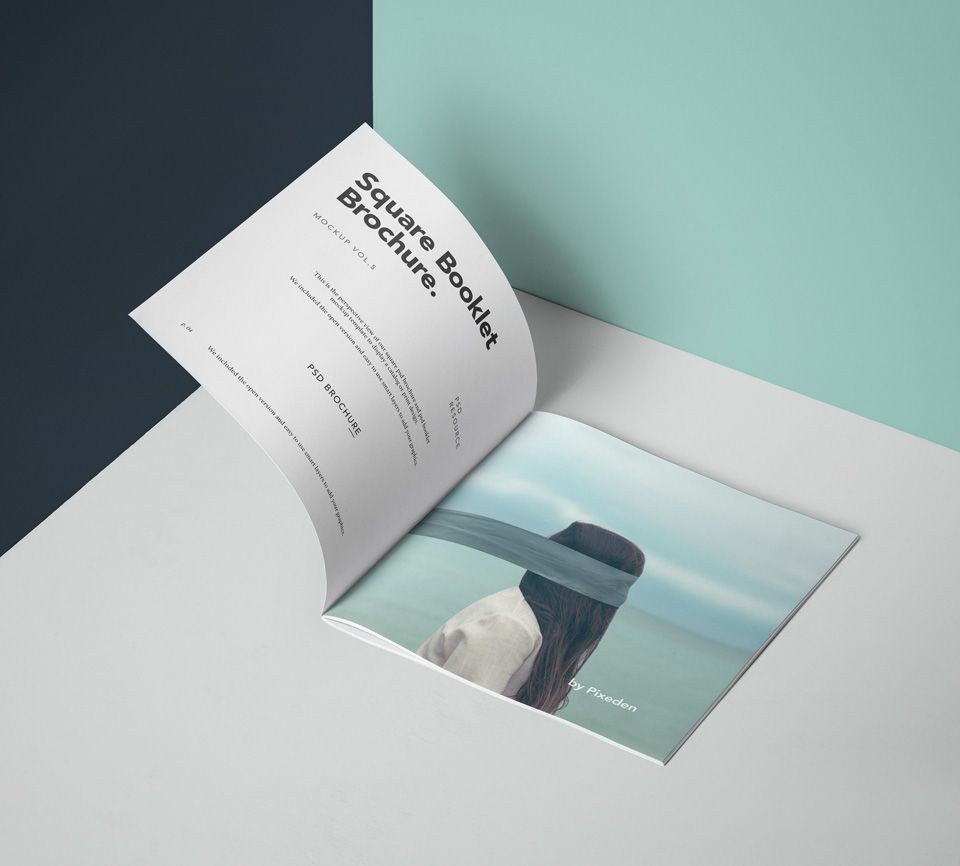 A Modern Perspective Square Psd Brochure Mockup And Booklet