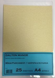 A4 PARCHMENT PAPER 90GM PRINTABLE CERTIFICATE NATURAL COLOUR Printable Certificate