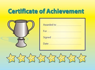 A5 Reward Certificates Certificate Of Achievement Pack 20 For