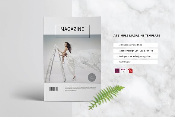 A5 Simple Magazine Template Templates Creative Market