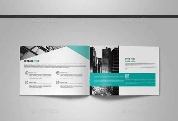 Abstract Landscape Brochure 12 Page InDesign Template Only