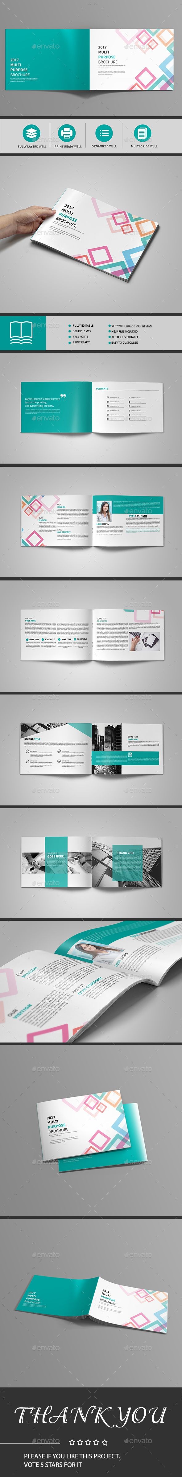 Abstract Landscape Brochure 12 Page InDesign Template