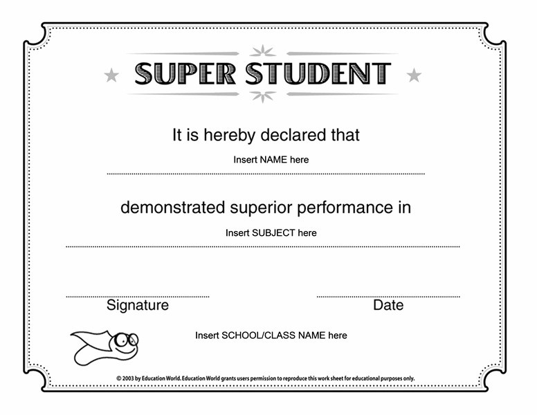 Academic Award Certificate Template