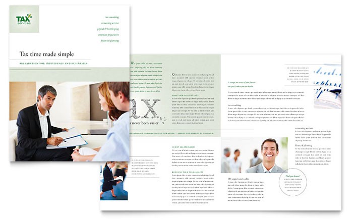 Accounting Tax Services Brochure Template Design Bookkeeping