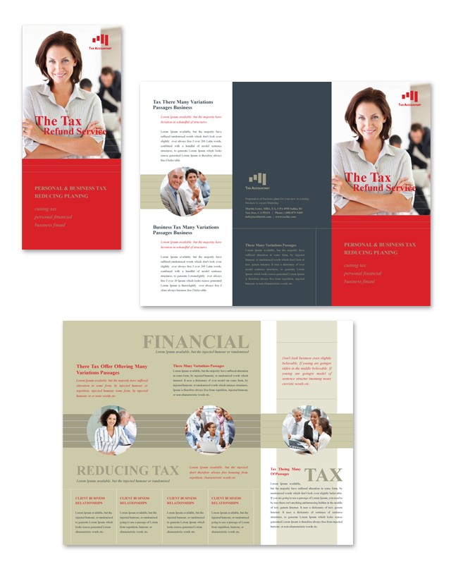 Accounting Tax Services Tri Fold Brochure Template Getty Layouts Free