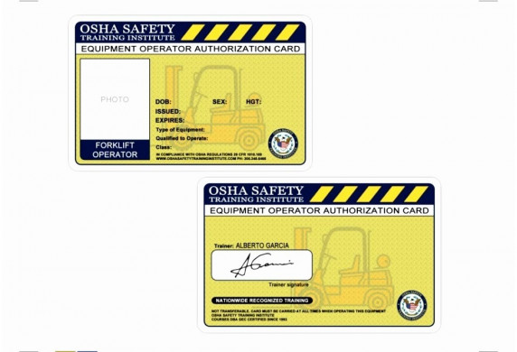 Aerial Lift Certification Card Template