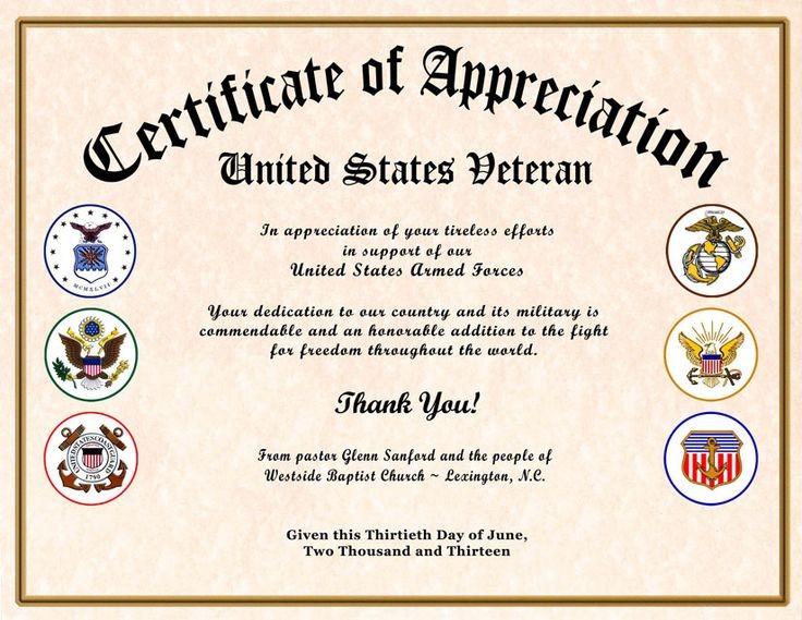 Air Force Certificate Of Appreciation Template Images Pretty Army Veterans