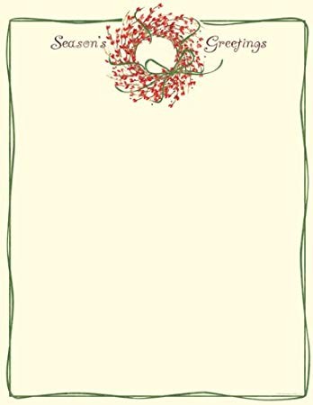 Amazon Com Season S Greetings Wreath Holiday Letterhead Paper