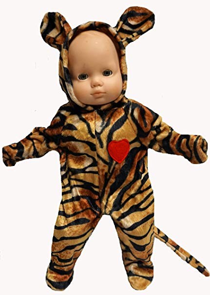 Amazon Com Tiger Halloween Costume Fits Baby Doll And 14 Inch Cabbage