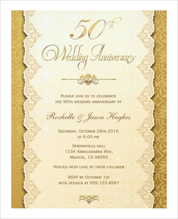 Anniversary Card Template 10 Free Sample Example Format Download 50th Wedding Certificate