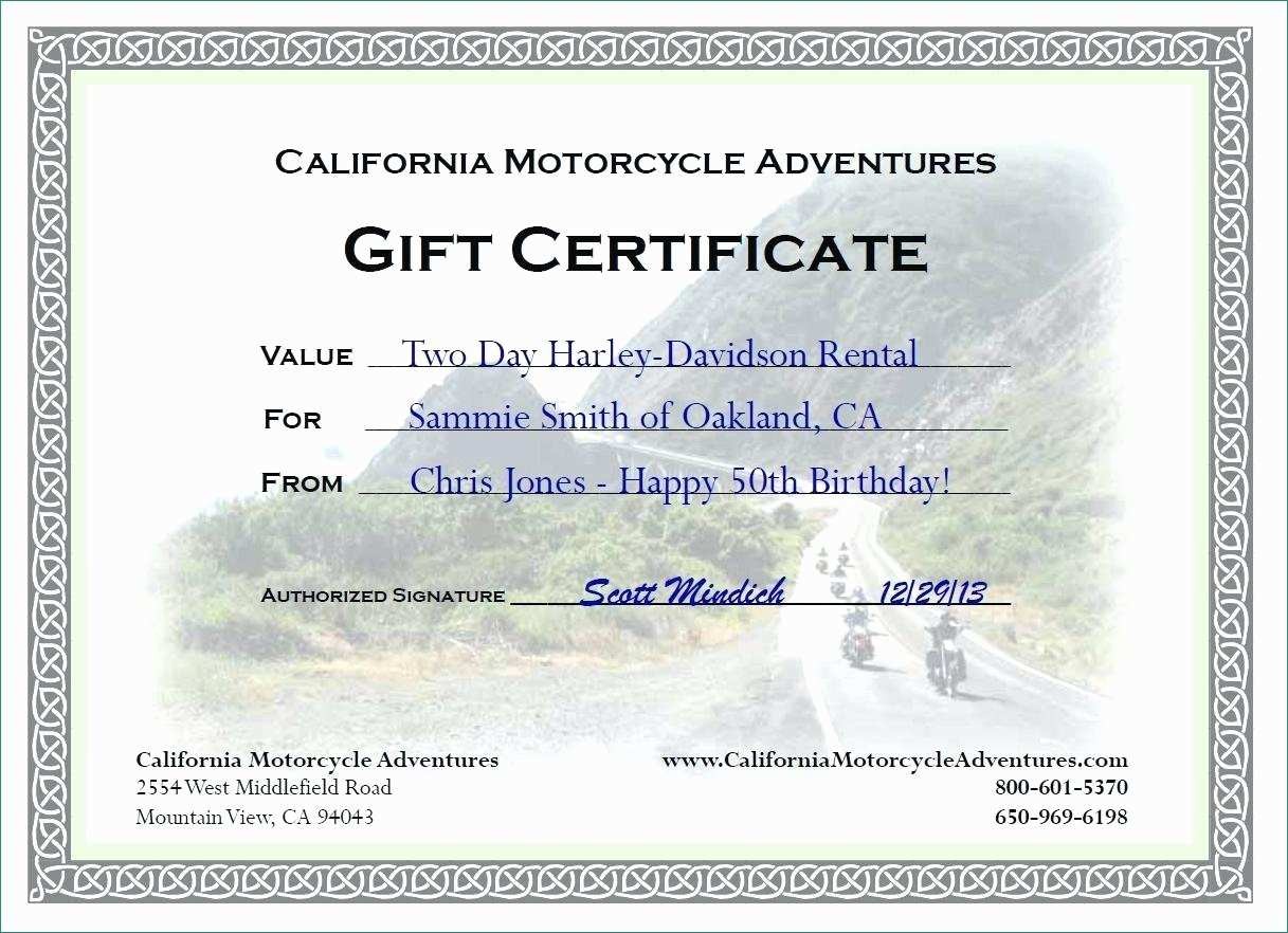 Antique Automotive Gift Certificate Template Free Www Tun