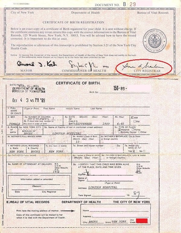 Apostille For Birth Certificate In New York