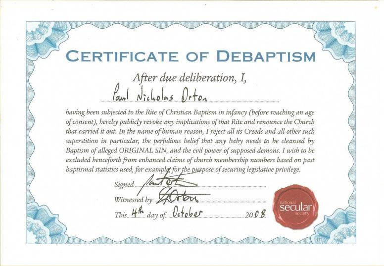 Apostolic Baptism Certificate Template Apostasy The Indelible Mark Christian