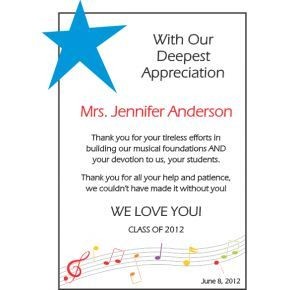 Appreciation Gifts For Musicians DIY Awards Teacher Certificate Wording