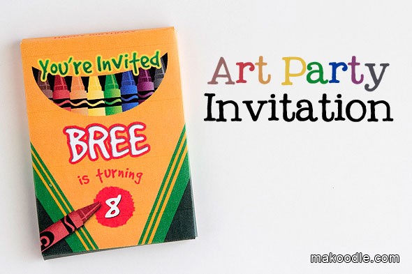 Art Birthday Party Invite Makoodle Free Templates