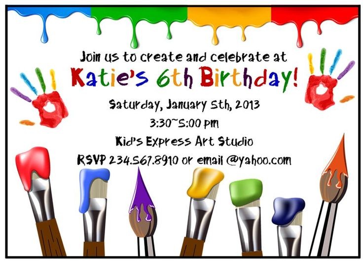 Art Party Invitations As Well Ideal Free