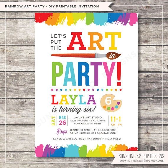 Art Party Invitations For Best Results And Free