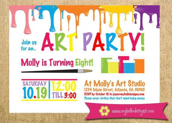 Art Party Invitations With An Elegant Free