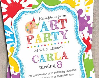 Art Party Invitations With Best Accessories Free