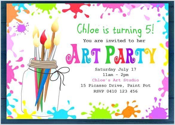 Artist Party Invitations Ideas Art Birthday And Free