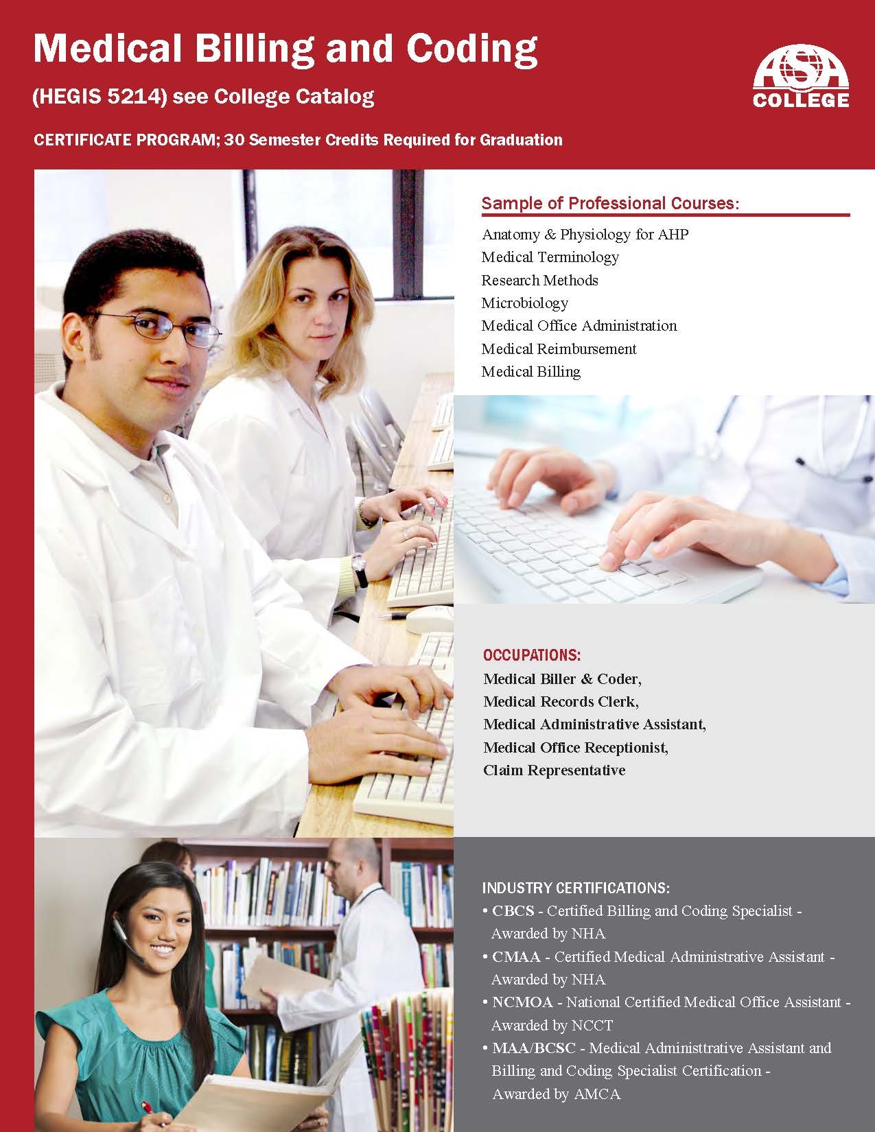 ASA College Downloadable Brochures Medical Billing Brochure