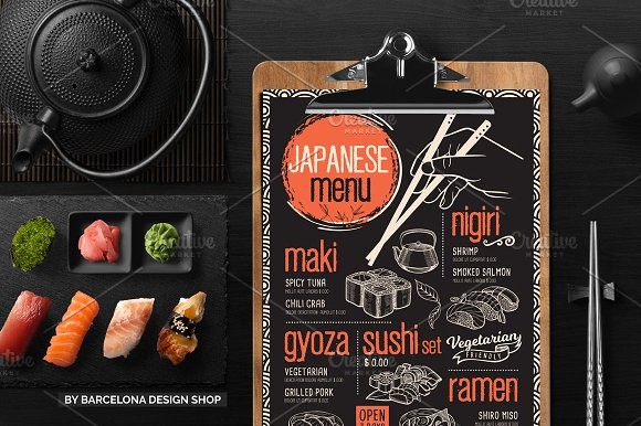Asian Food Menu Template Brochure Templates Creative