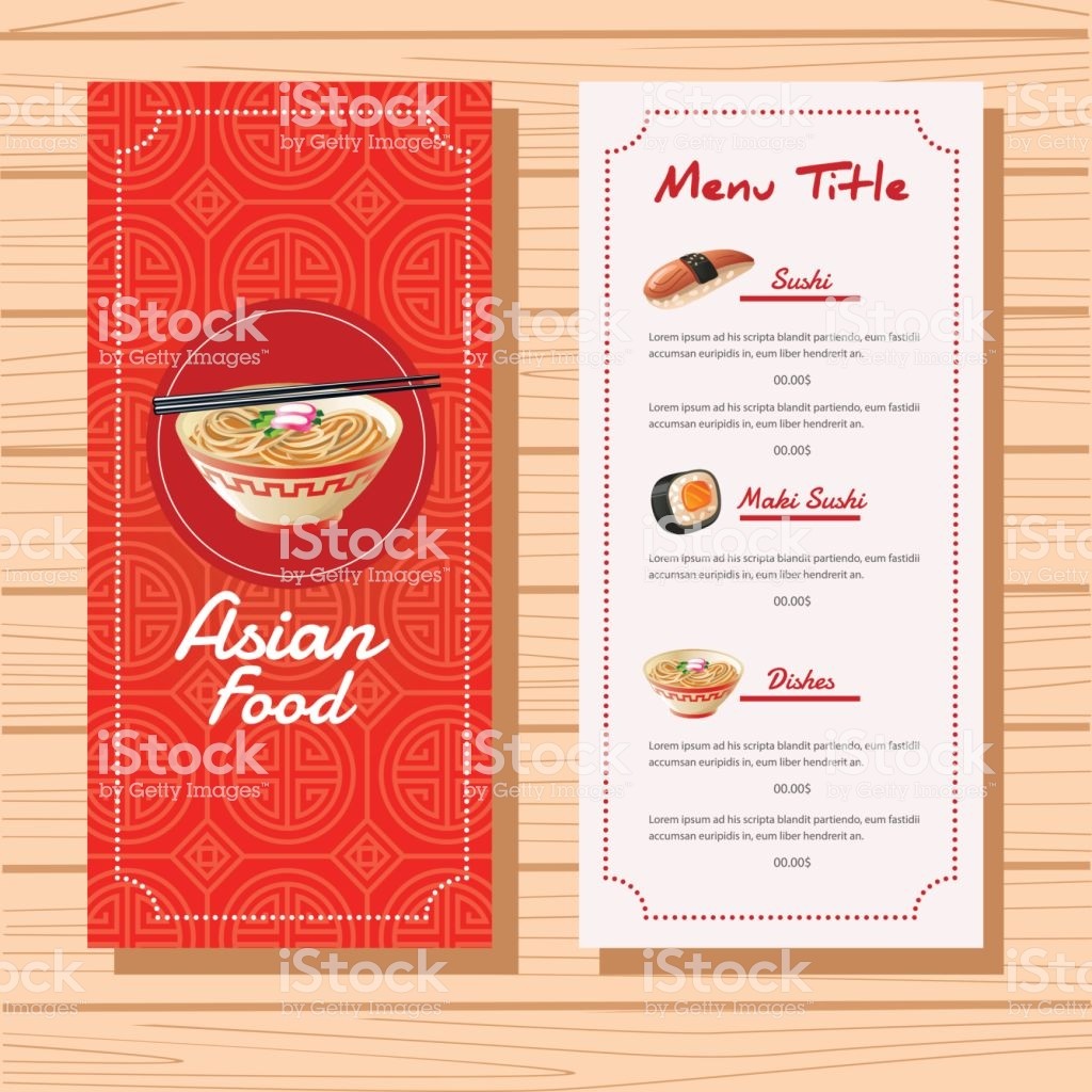 Asian Food Menu Template Stock Vector Art More Images Of Asia