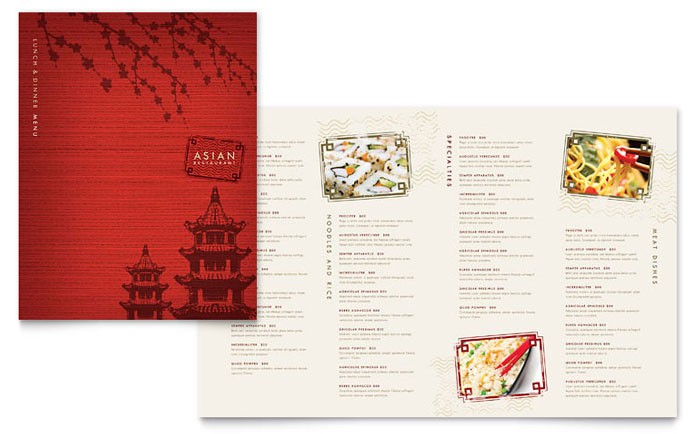 Asian Restaurant Menu Template Design