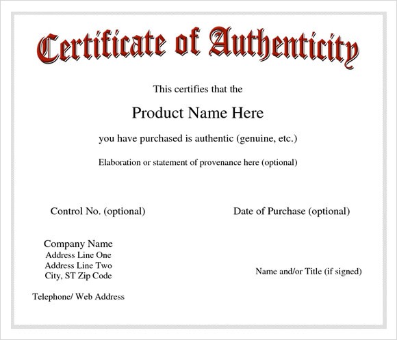 Authentication Certificate Format Ukran Agdiffusion Com Free Of Authenticity Template Microsoft Word
