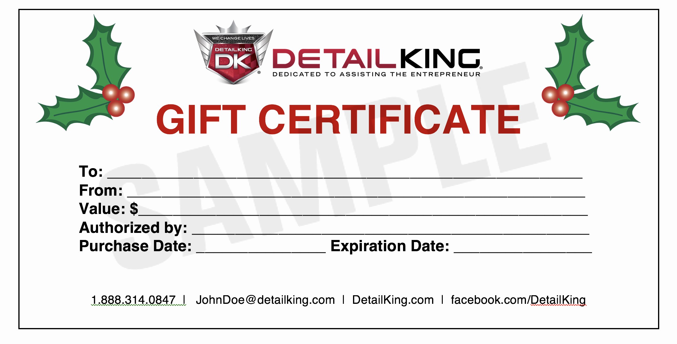 Auto Detailing Gift Certificate Template Luxury Car