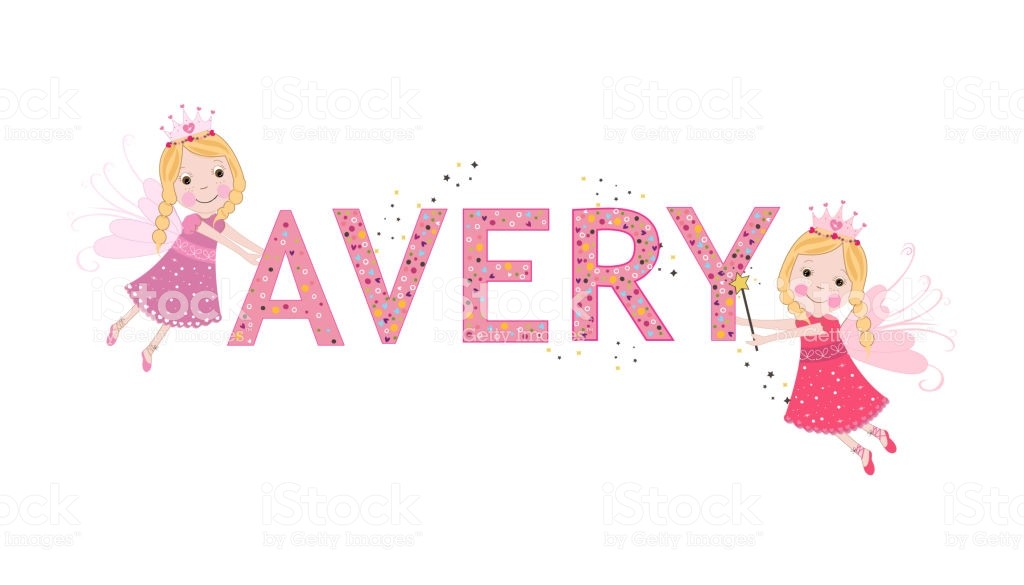 Avery Female Name With Cute Fairy Tale Stock Vector Art More