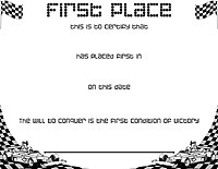 Award Certificate Templates First Place Template