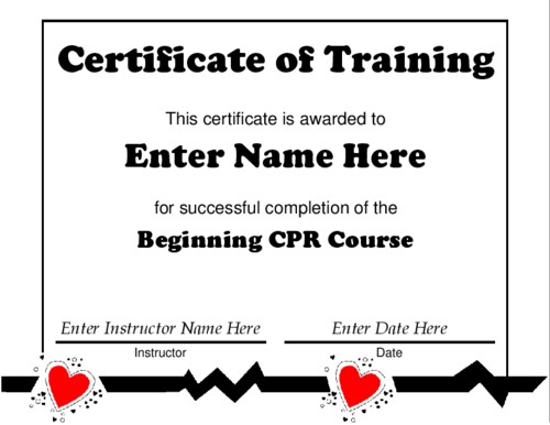 Award Certificate S Free Cpr