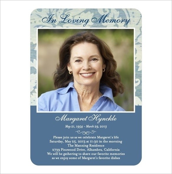 Awesome Free Printable Funeral Prayer Card Template Memorial Obituary